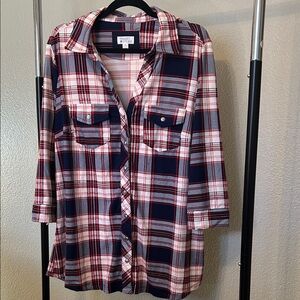 Market & Spruce Plaid Button-Up Shirt 1x